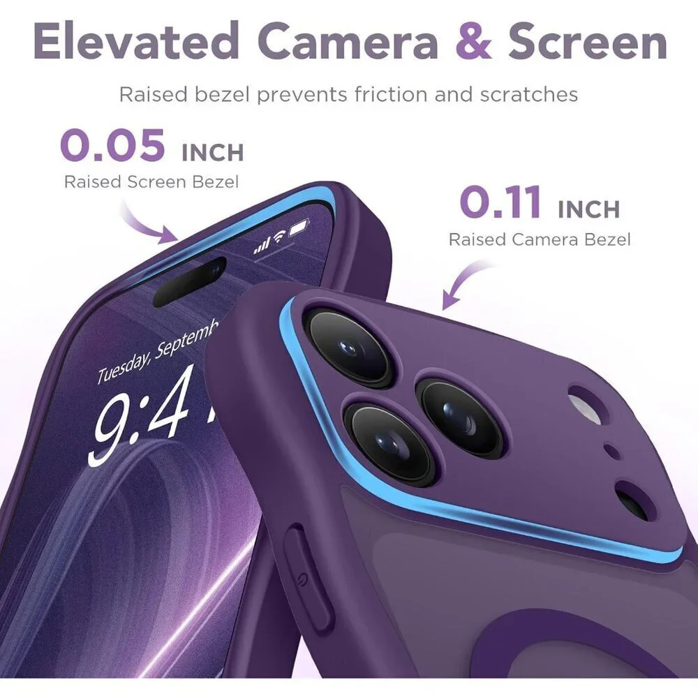 Women Deep Purple Iphone 17 Pro Max Case Full Camera Protection Mag Safe